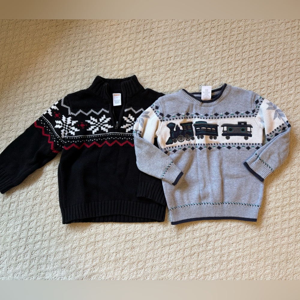 Gymboree Black and White and Snowflake Sweater - 3T